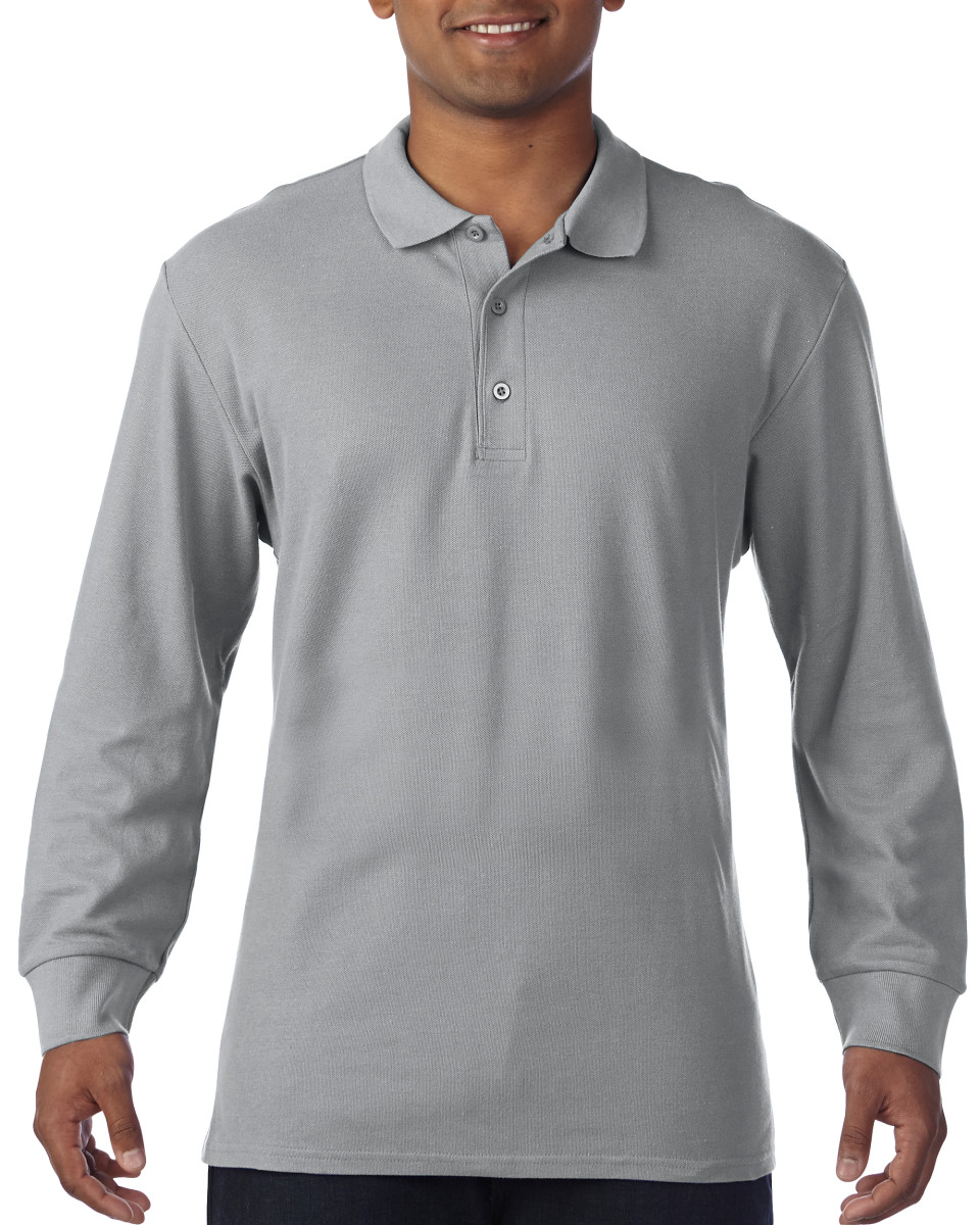 Gildan Premium Cotton Adult Long Sleeve Double Piqué Polo