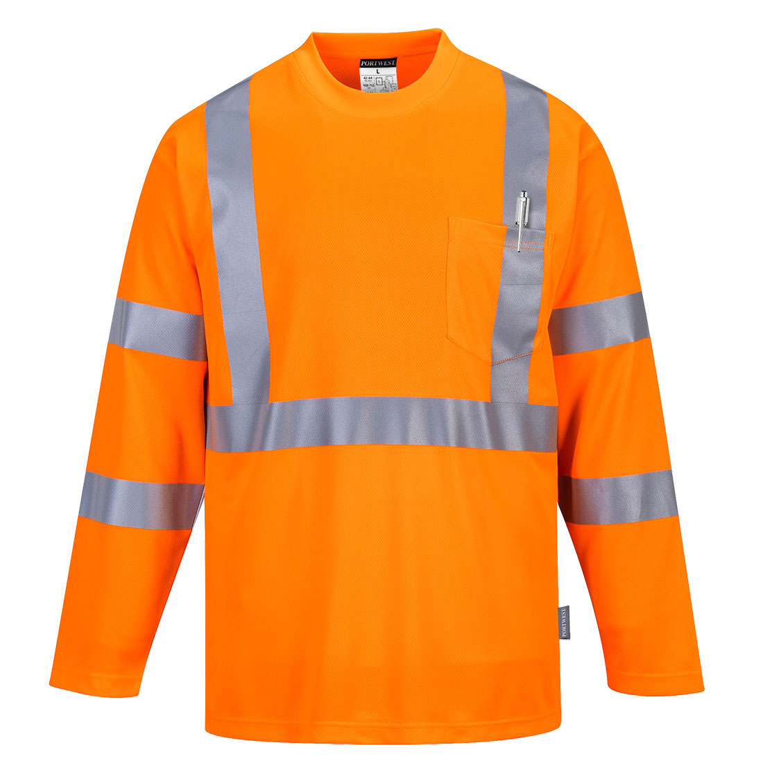 Portwest Hi Vis Long Sleeve Pocket T Shirt