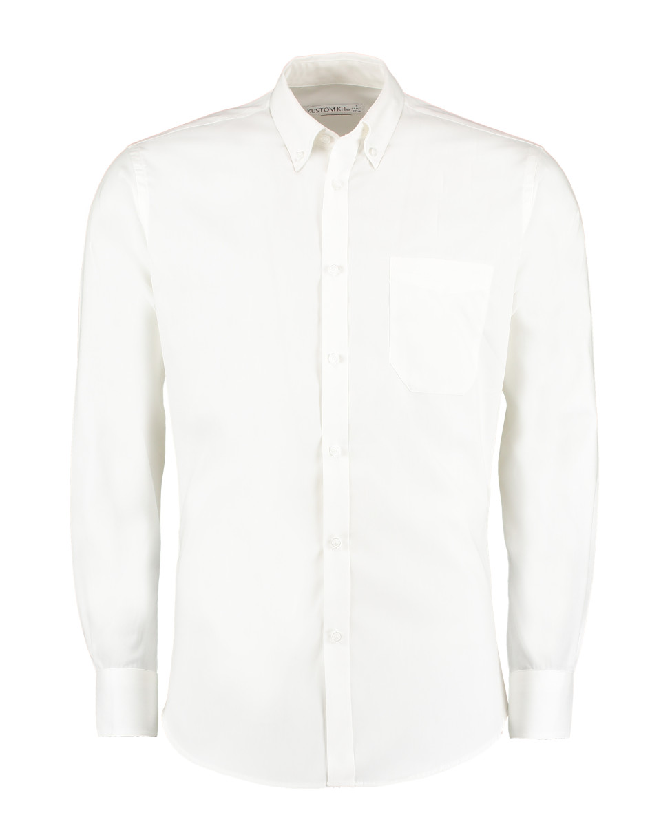 Kustom Kit Slim Fit Premium Long Sleeve Oxford Shirt