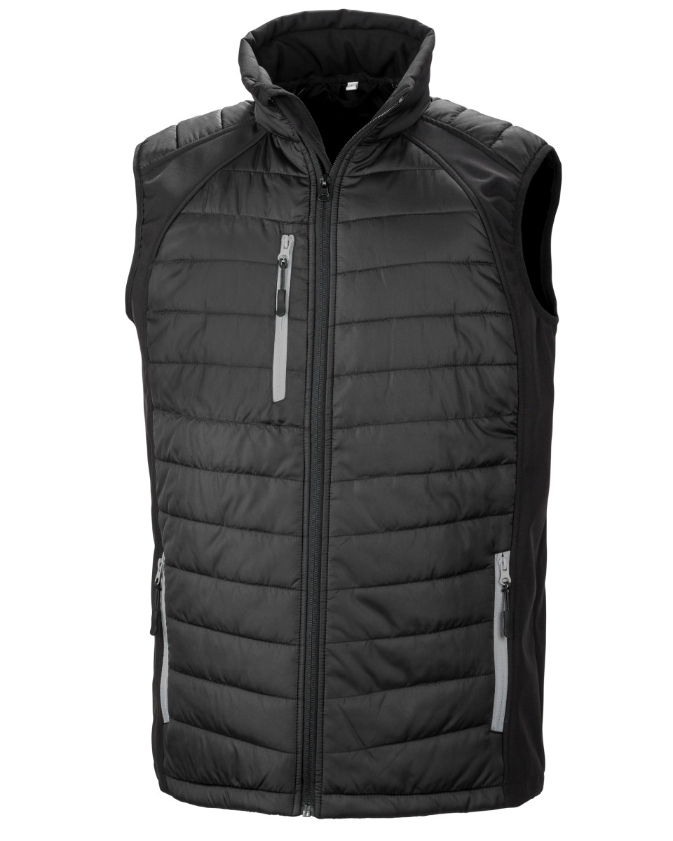 Result Black Compass Padded Softshell Gilet